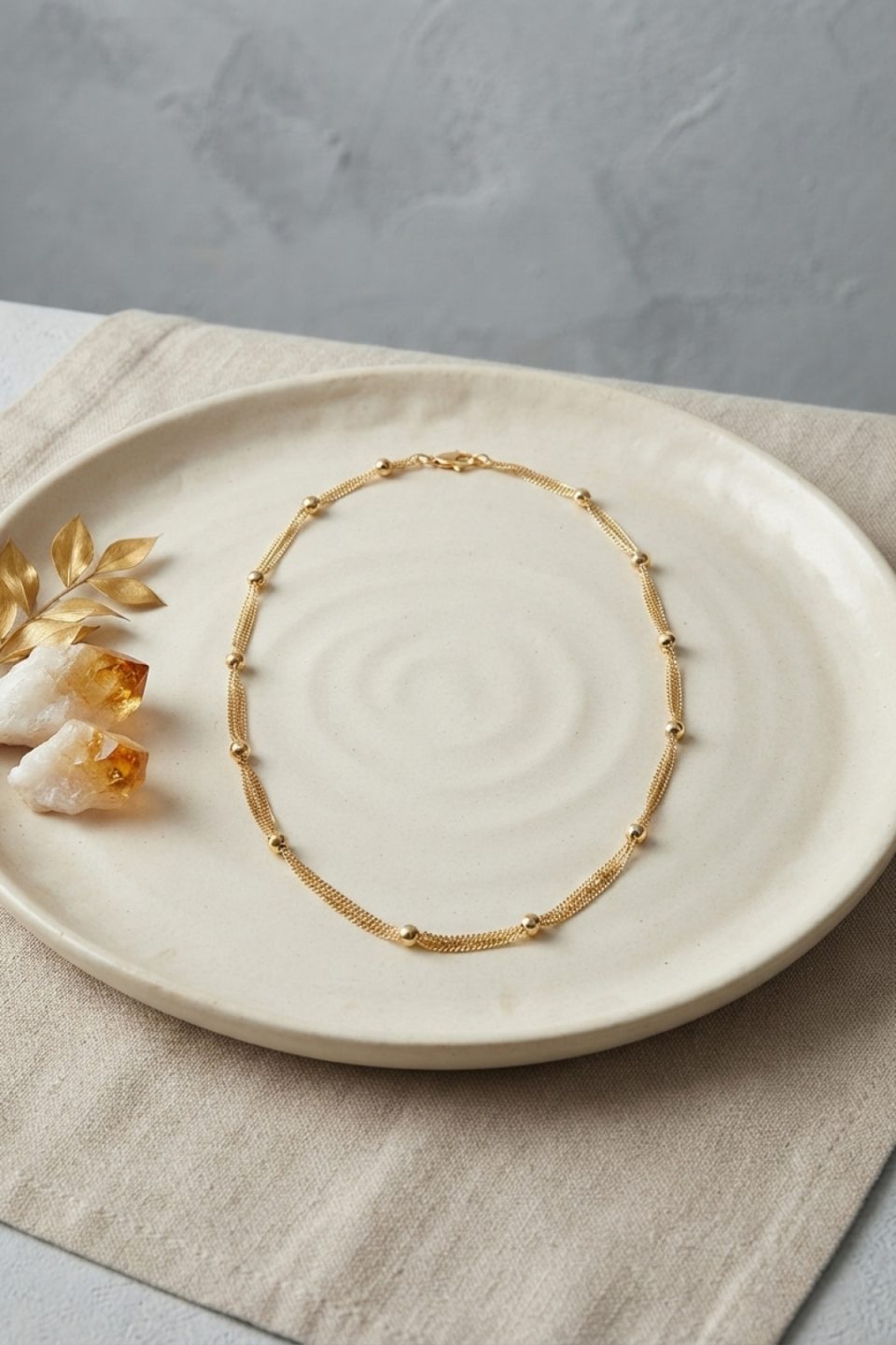 Shekka CM Top Zincirli Gold Renk 50 cm Kadın Kolye