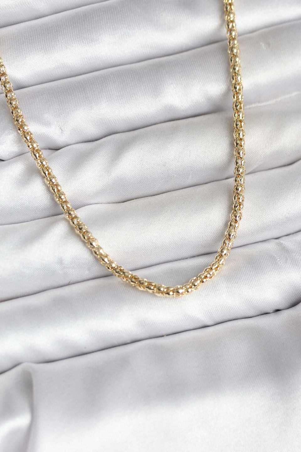 Shekka 14K Gold Renk Kaplama Boru Zincir Model CM Kadın Kolye
