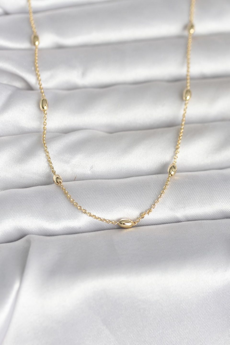 Shekka CM 14K Gold Renk Damla Topçuk Model Zincirli 60 cm Kadın Kolye