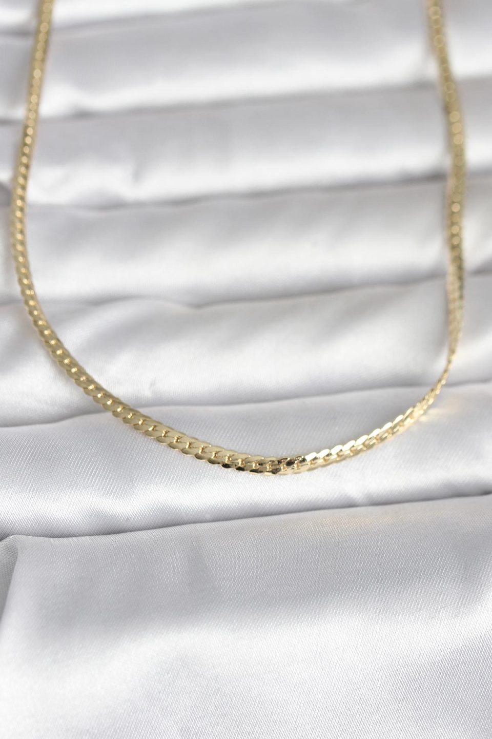 Shekka CM 14K Gold Renk Yassı Zincir Model 45 cm Kadın Kolye