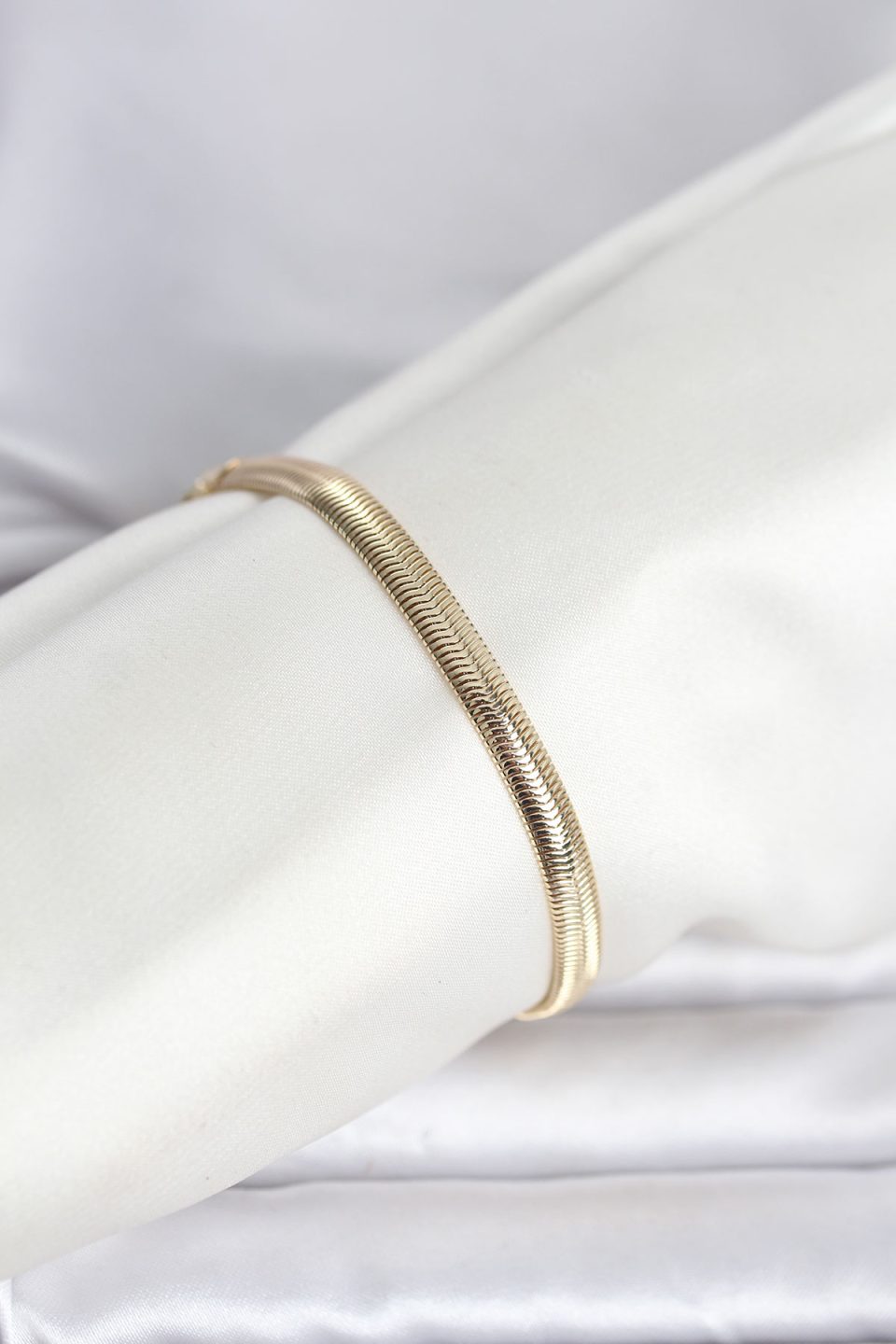Shekka CM 14K Gold Renk Yassı Zincir Yılan Model Kadın Bileklik