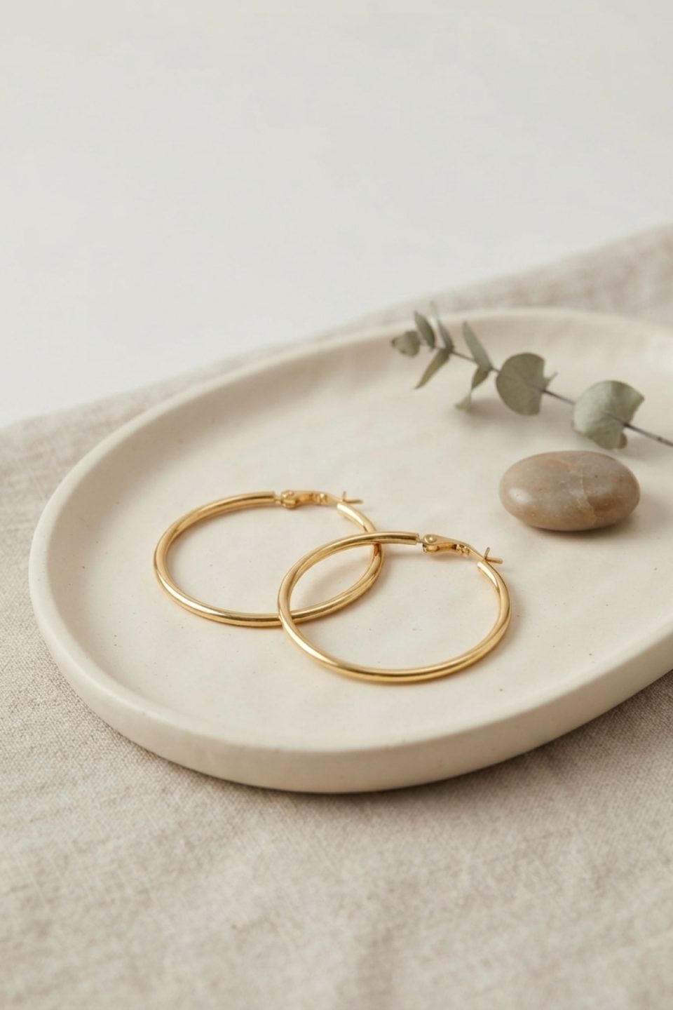 Shekka 316L Çelik Gold Renk 36 mm Halka Küpe