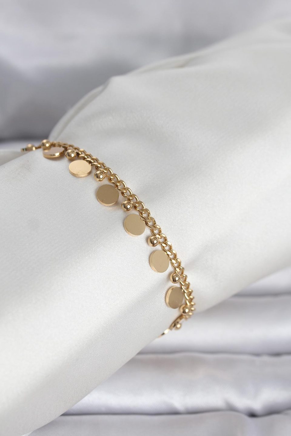 Shekka 316L Çelik Gold Renk Pullu Model Kadın Bileklik