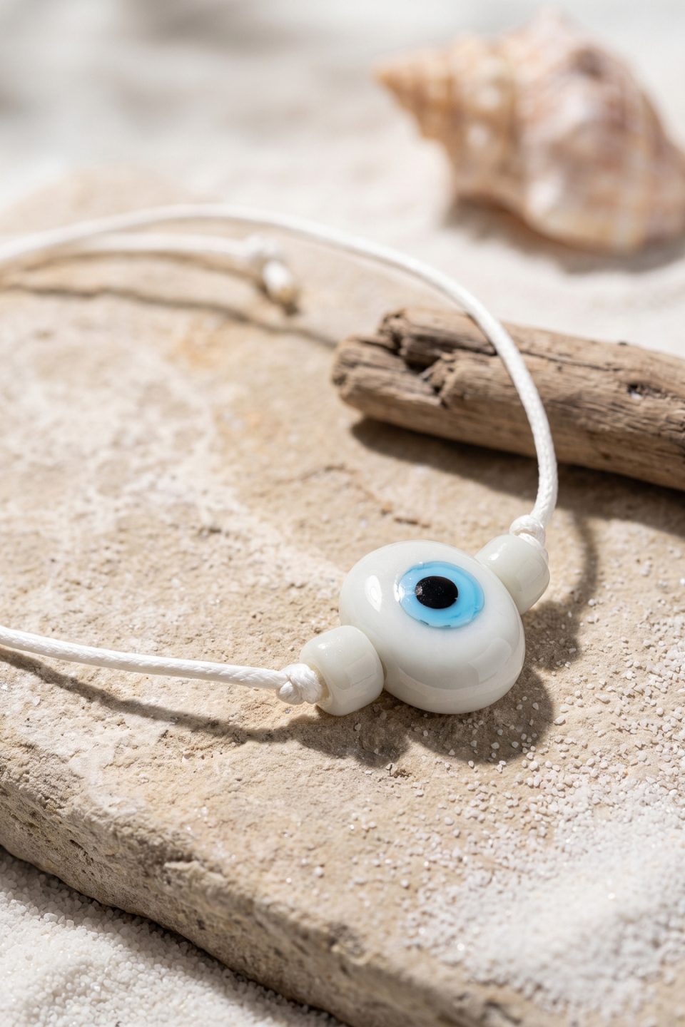 Shekka Handmade Bohem Beyaz Nazar Kolye