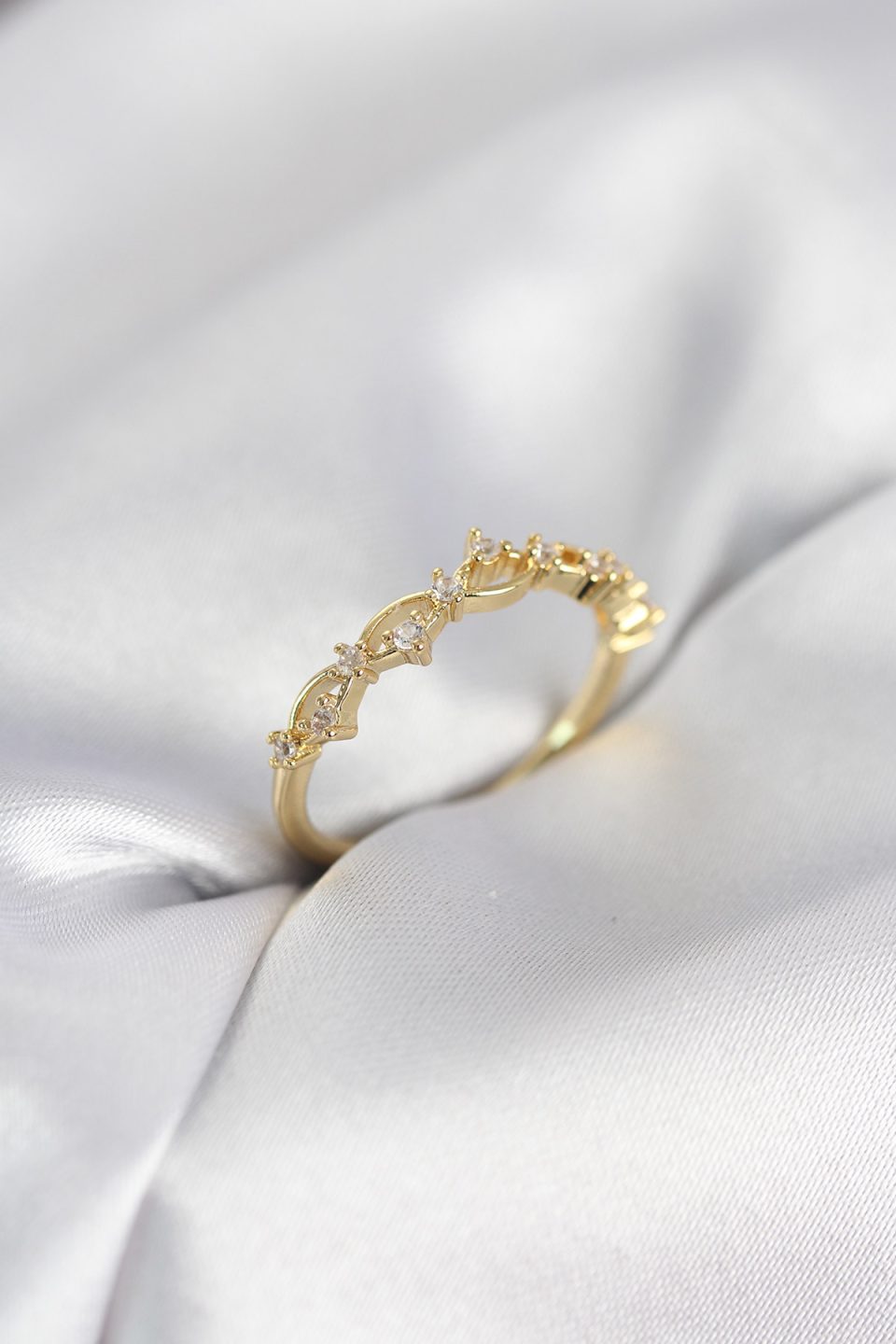 Shekka Zirkon Taşlı Pirinç Gold Renk Kadın Yüzük