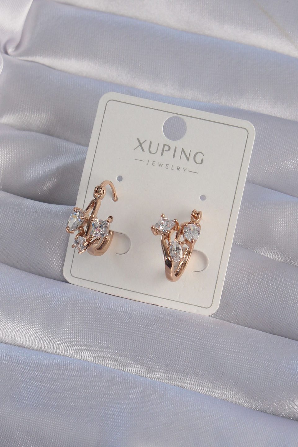 Shekka XUPİNG Rose Renk Zirkon Taşlı Halka Küpe