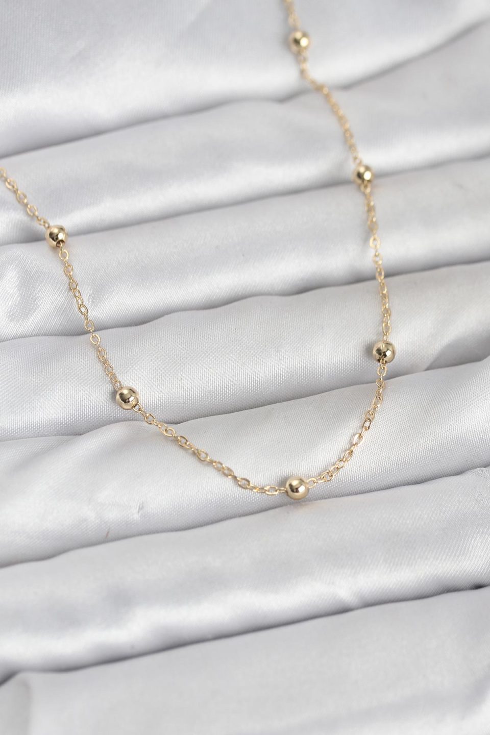 Shekka CM 14K Gold Renk Pirinç Top Zincirli 60 cm Kadın Kolye