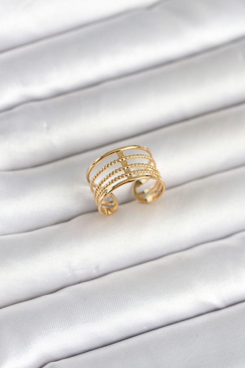 Shekka 316L Çelik Gold Renk Vintage Model Kadın Yüzük