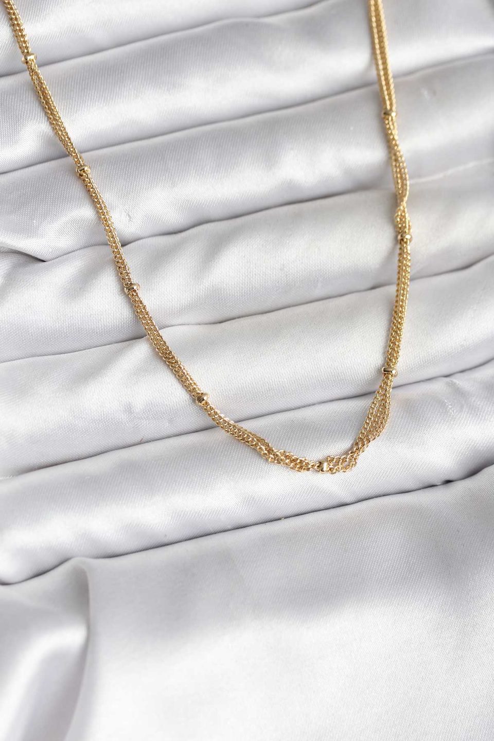 Shekka 14K Gold Renk Kaplama Topçuk Zincirli Model CM Kadın Kolye