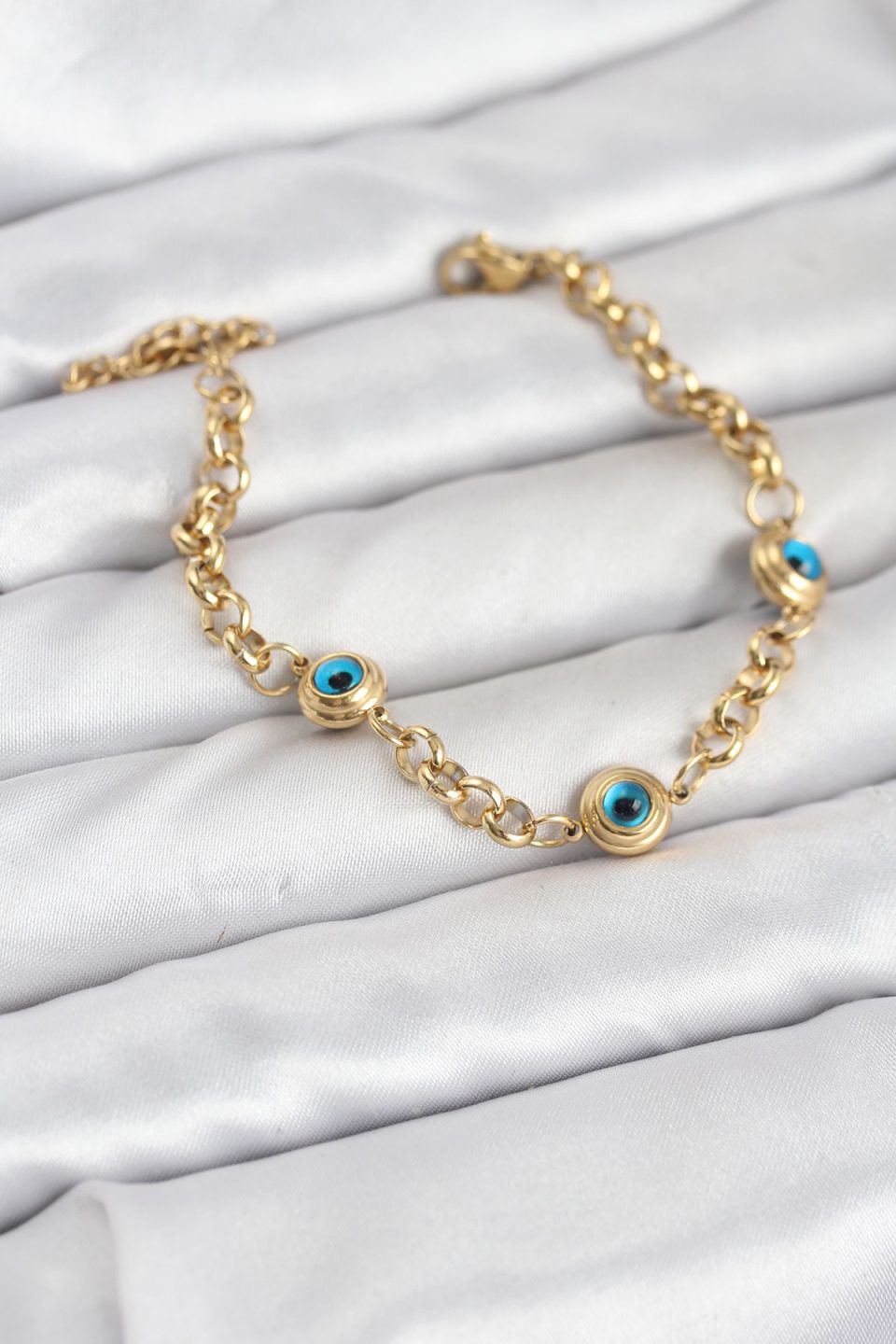 Shekka 316L Çelik Nazar Model Gold Renk Kadın Bileklik