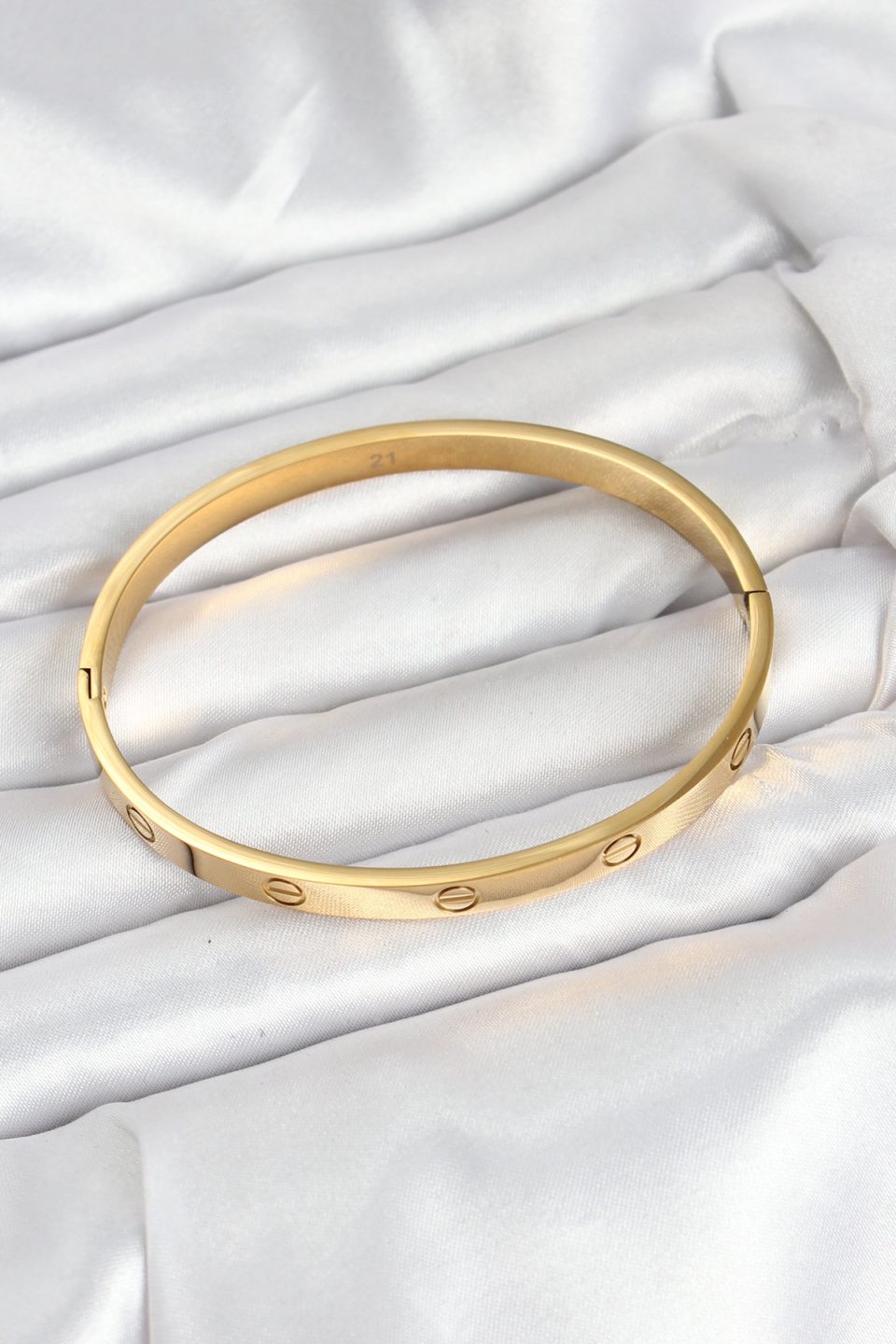 Shekka 316L Çelik Gold Renk 65 mm Kadın Kelepçe Bileklik — görsel 2