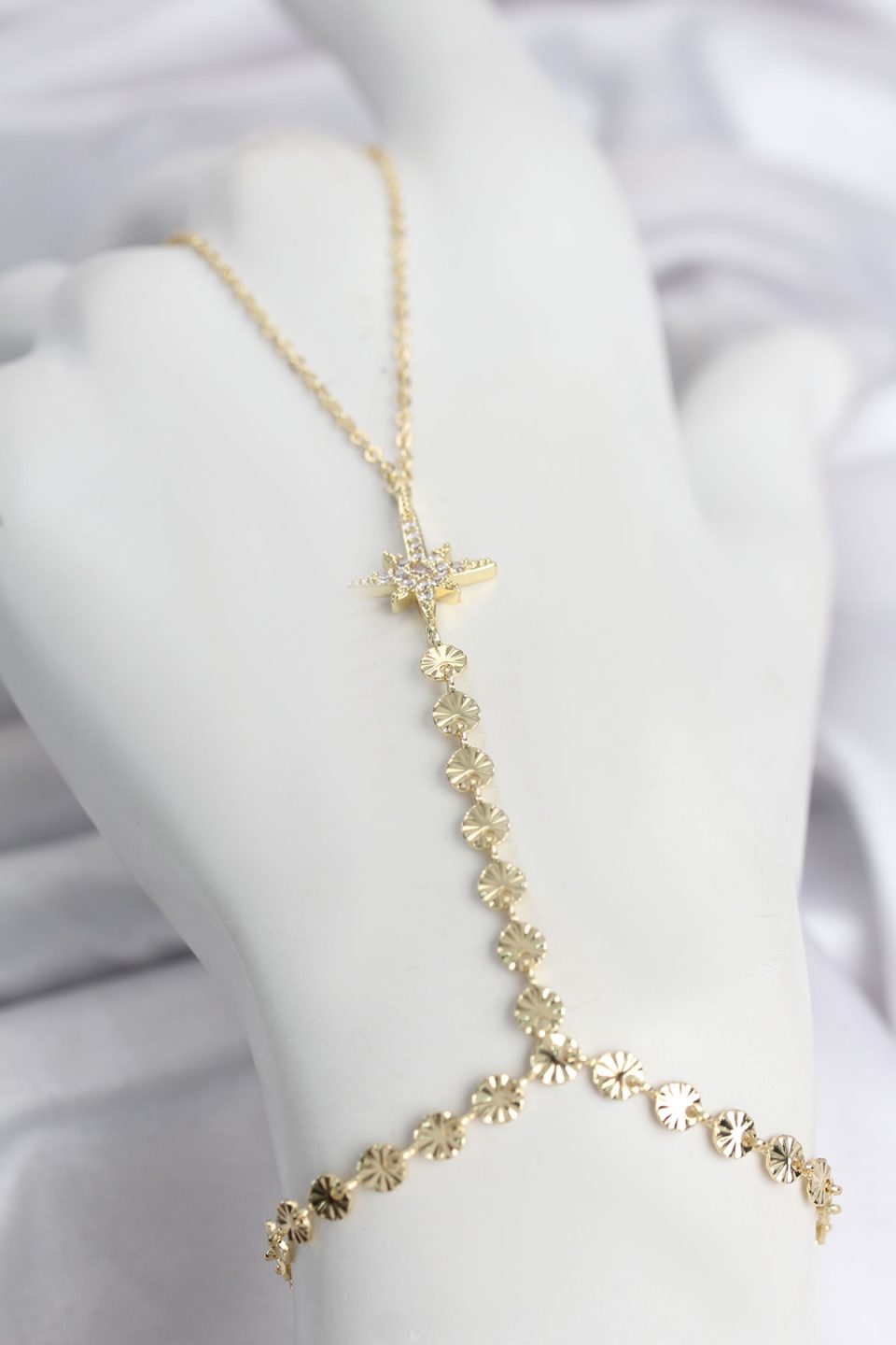 Shekka Gold Renk Pirinç Kutup Yıldızı Zirkon Taşlı Şahmeran