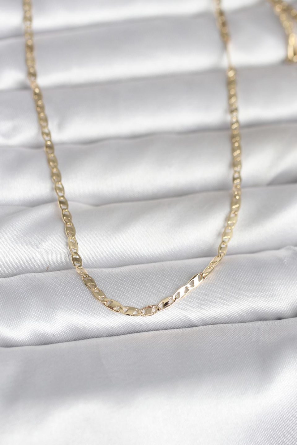 Shekka CM 14K Gold Renk Yassı Zincir Model 60 cm Kadın Kolye
