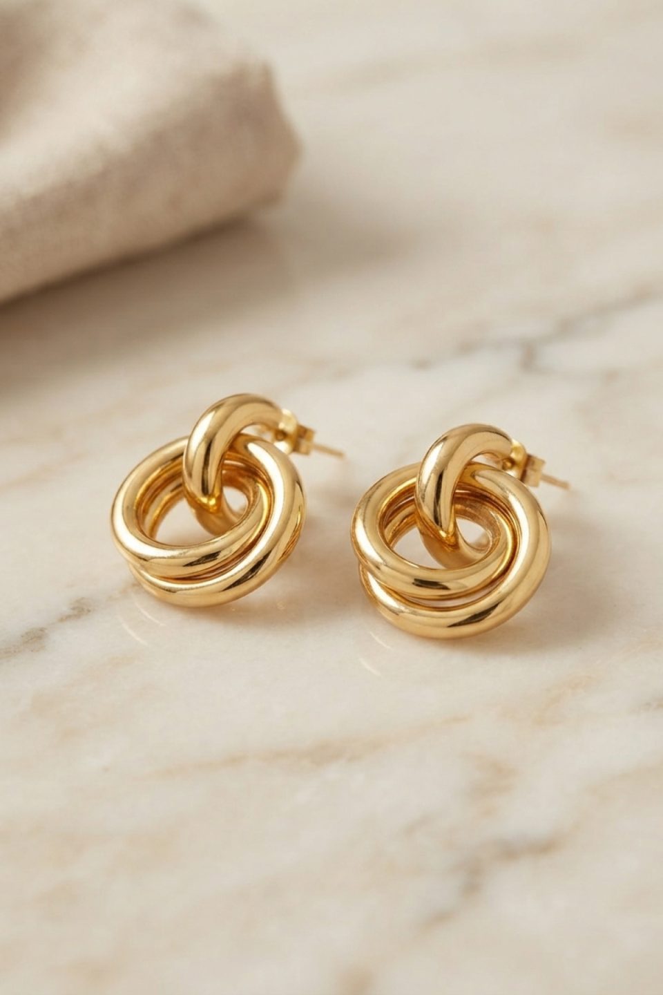 Shekka 316L Çelik Gold Renk Halka Model Küpe — görsel 2