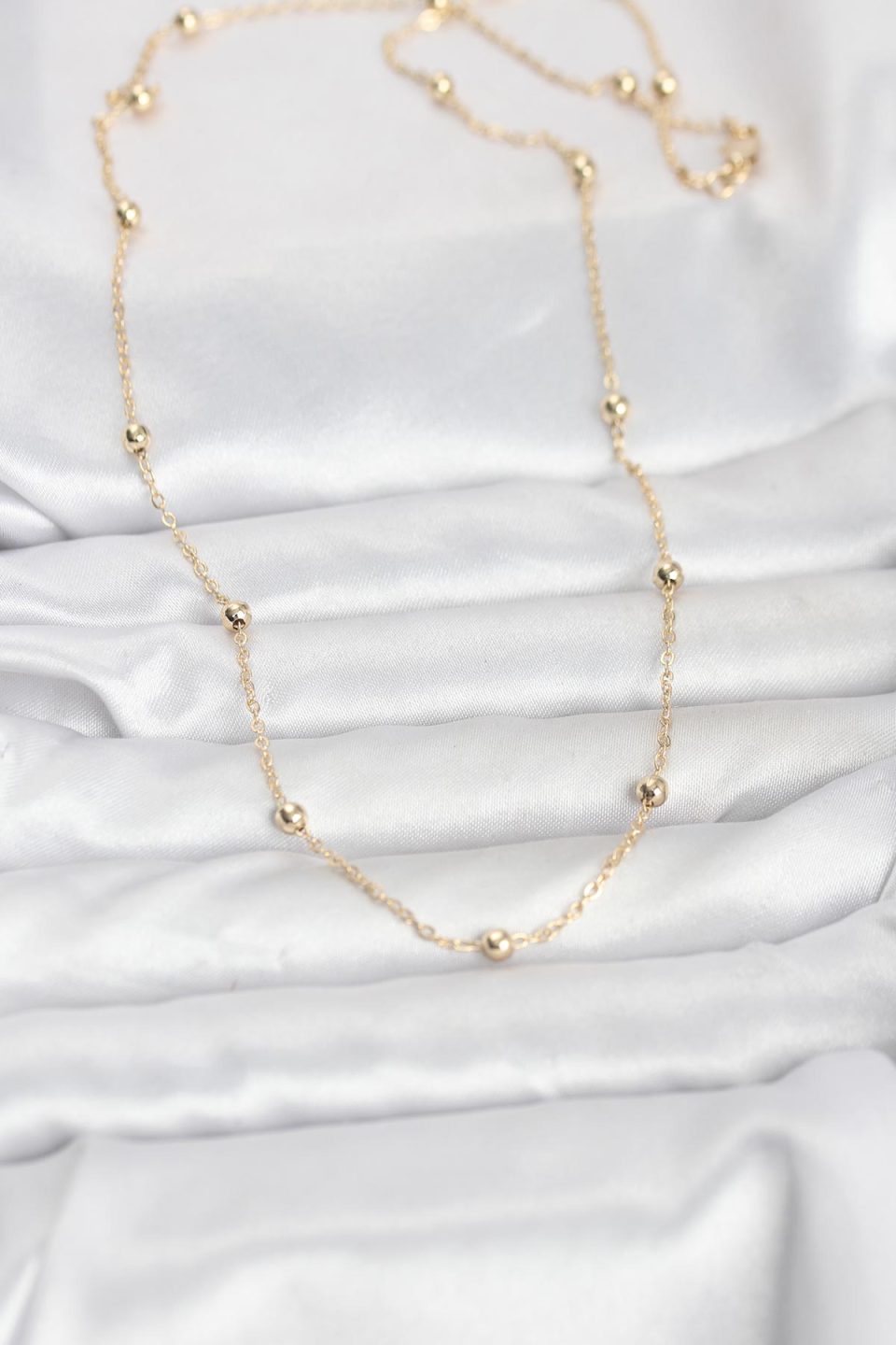 Shekka CM 14K Gold Renk Pirinç Top Zincirli 60 cm Kadın Kolye — görsel 2