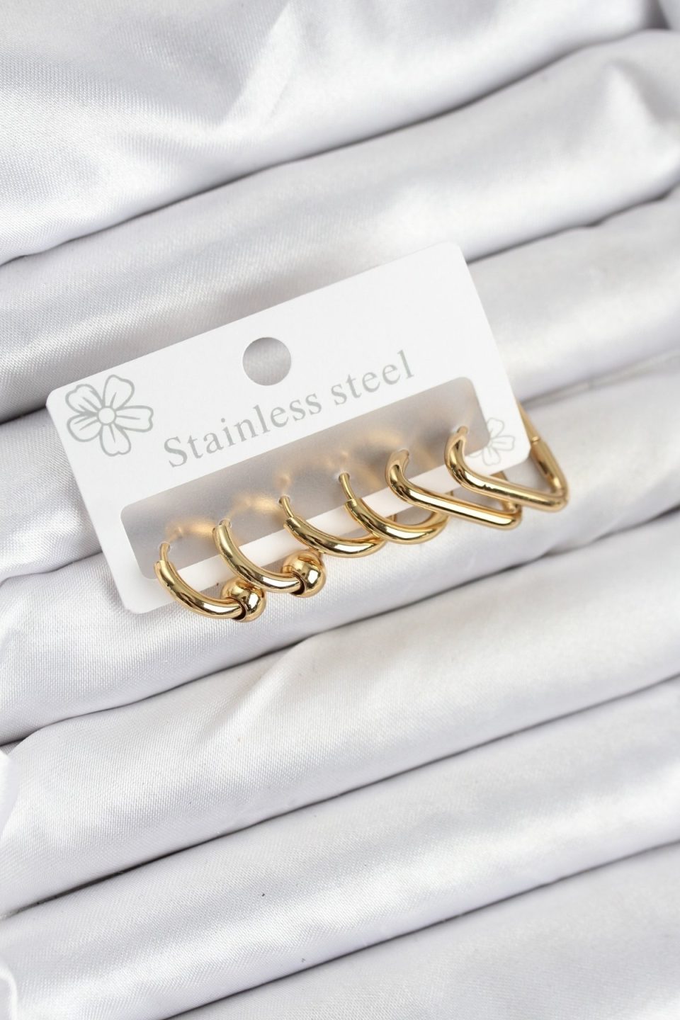 Shekka 316L Çelik Gold Renk Kadın Küpe Seti