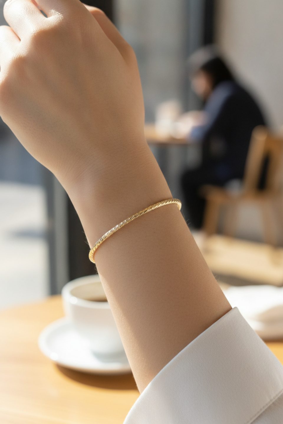 Shekka CM Gold Renk Lazer Kesim Model 65 mm Bilezik — görsel 2